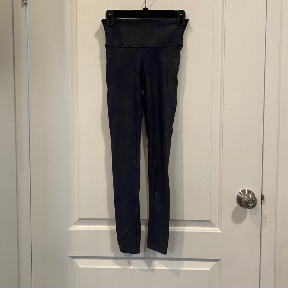 Spanx Faux Leather Leggings in Color Midnight Blue - Picture 4 of 5